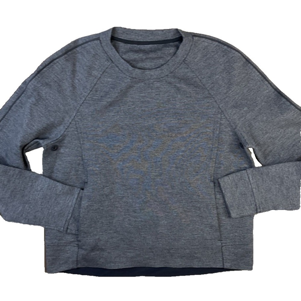 Lululemon On Track Crew Pullover Sweatshirt Womens‎ 4 Heather Gray LW3AMVS Top